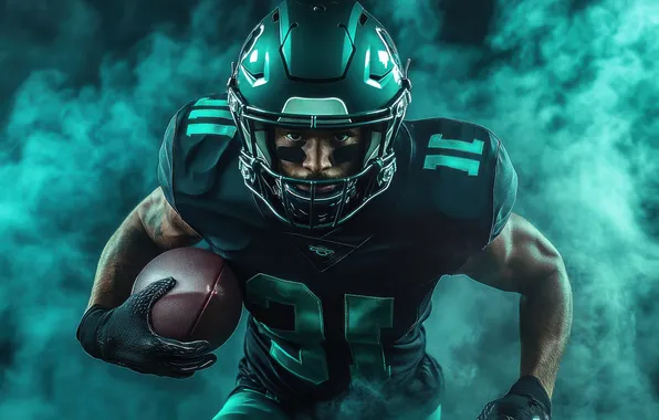 Style, neon, football, american, player