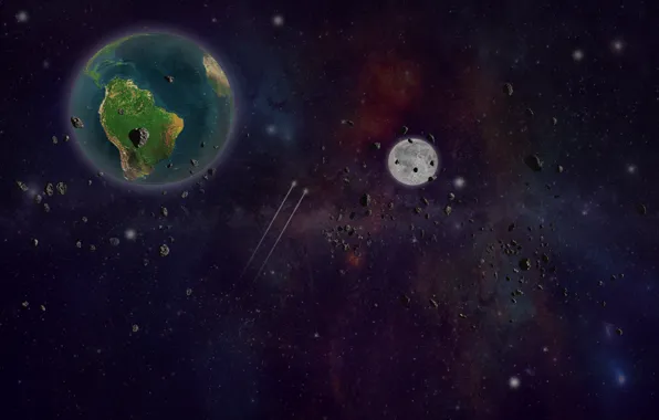 Stars, earth, asteroids