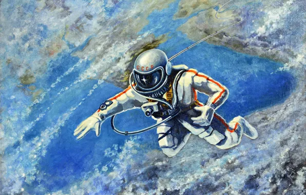Picture space, astronaut, 1973, Alexei Leonov