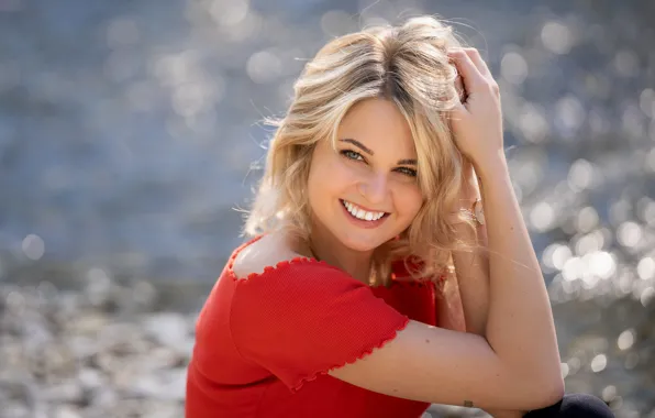 Girl, face, smile, model, hair, blonde