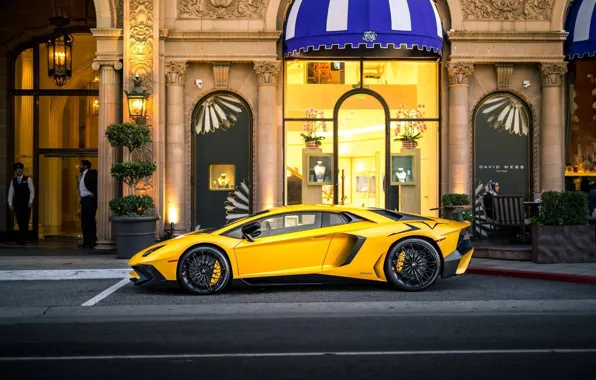 Lamborghini, Street, Yellow, Aventador, LP-750, Aventador SV