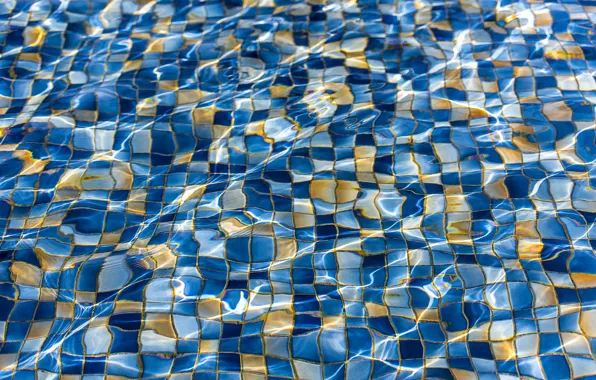 Water, texture, pool, mosaic