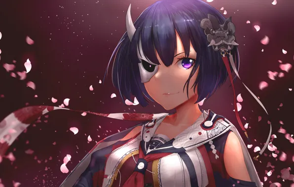 Sword, sakura, dragon, mask, martial artist, japanese, bishojo, seifuku