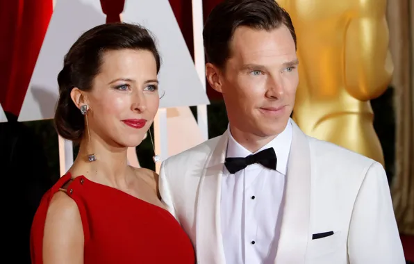 Two, Benedict Cumberbatch, Benedict Cumberbatch, happy, wife, Sophie Hunter