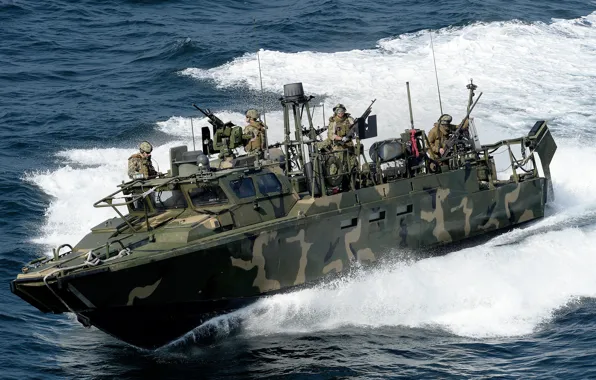 Picture wave, boat, soldiers, sea, RCB, command