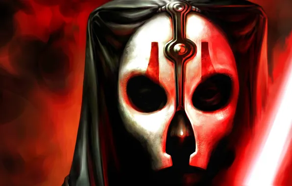 Face, mask, Star Wars, lightsaber, Knights of the Old Republic, The Sith Lords