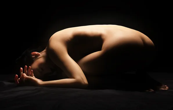 Ass, girl, light, background, Wallpaper, black, body, figure