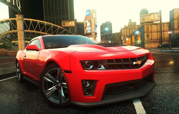 Picture machine, the city, lights, view, need for speed most wanted 2, chevrolet camaro
