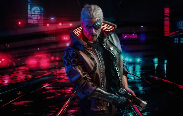 Gun, male, Cyberpunk 2077