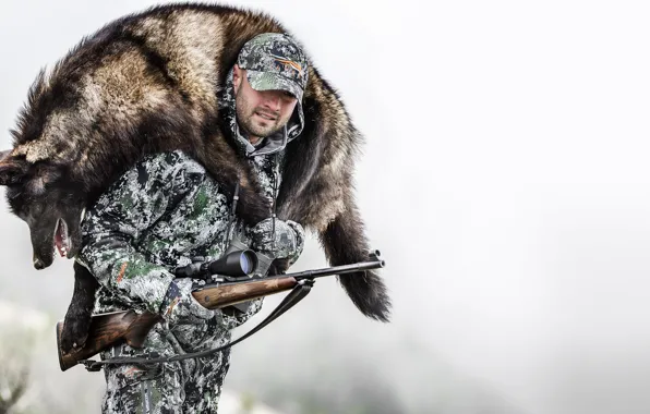 Picture winter, men, hunter, hunting, wof