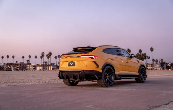 Beach, sunset, lights, the evening, Lamborghini, Vorsteiner, crossover, Urus