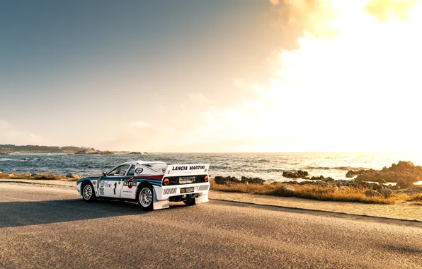 Picture car, sky, sea, Rally, legend, Group B, Lacnia, Lancia Rally 037