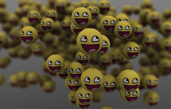 Smile, balls, a lot, emoticons