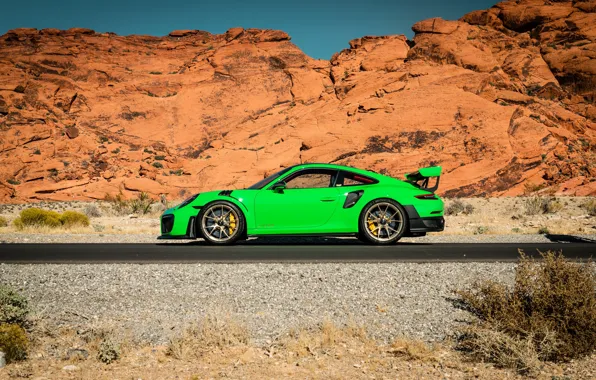 Picture 911, Porsche, Green, GT3, VAG, Canyon