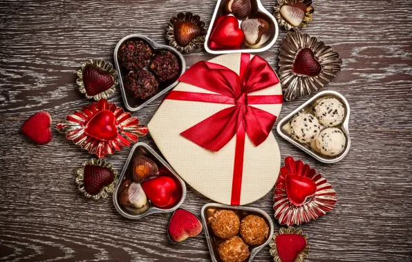 Picture candy, love, romantic, hearts, chocolate, sweet, gift, valentine`s day