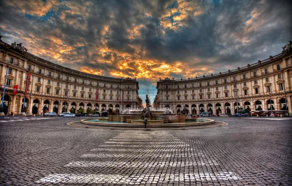 The sky, home, Rome, Italy, fountain, bridge, Republic square