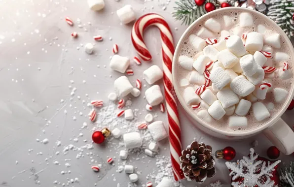 Christmas, New year, marshmallows, AI art, neural network