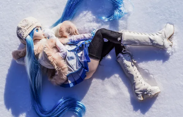 Picture snow, mood, toy, doll