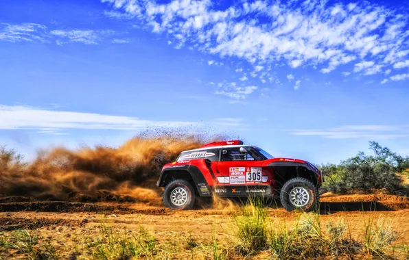 Red, Mini, Sport, Speed, Rally, Dakar, Dakar, Rally