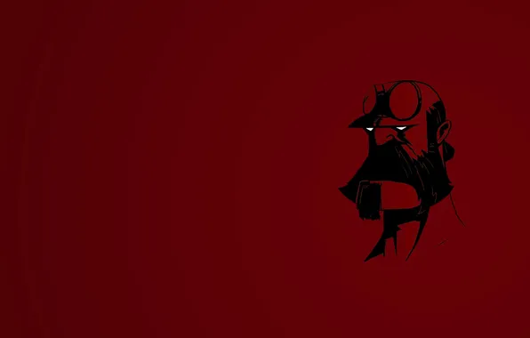 Picture red, background, Wallpaper, minimalism, picture, character, Hellboy, Hellboy