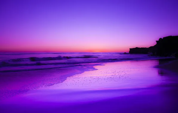 Sand, beach, the ocean, dawn