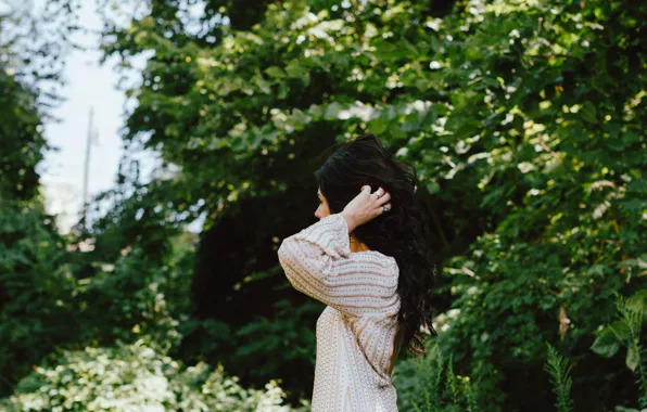 Picture pose, hair, brunette, profile