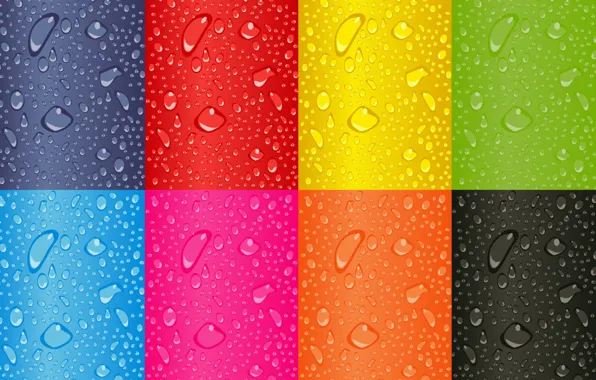 Picture water, drops, color, rainbow