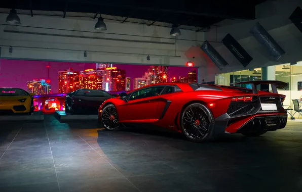 Lamborghini, Red, Aventador, Supercar, Prestige, Rear, LP 750-4, Superveloce