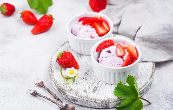 Picture berries, strawberry, ice cream, dessert, strawberry, Yuliya Furman