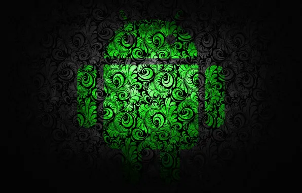 Green, pattern, Android, android