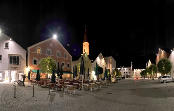 Picture road, night, lights, street, home, Germany, Bayern, Kelheim