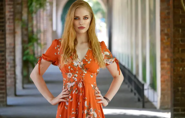 Girl, pose, model, dress, katie