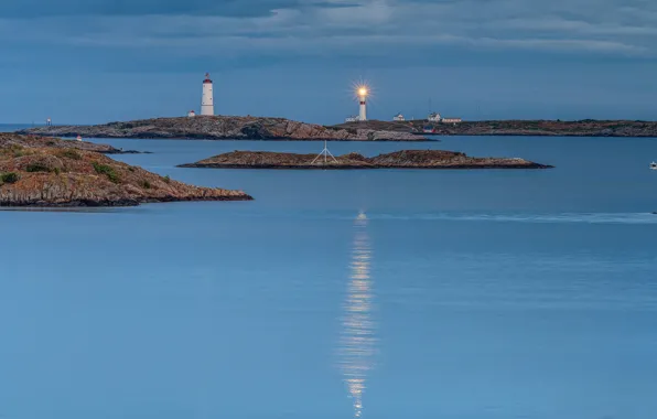 Picture coast, Norway, beacons, Arendal