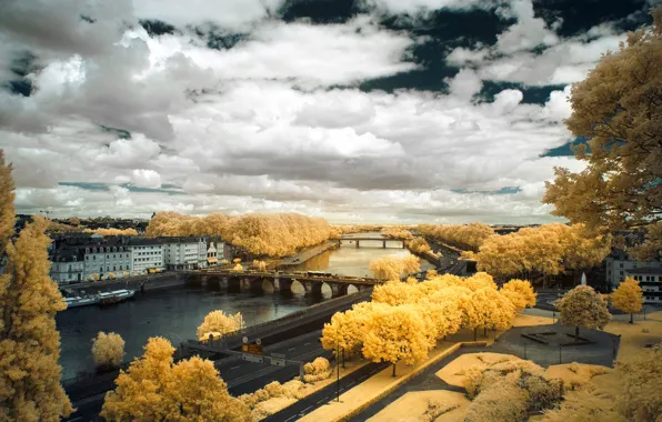 Landscape, France, infrared the, The promenade du BU du Monde, Angers