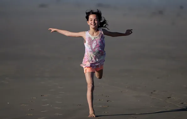 Sand, running, girl