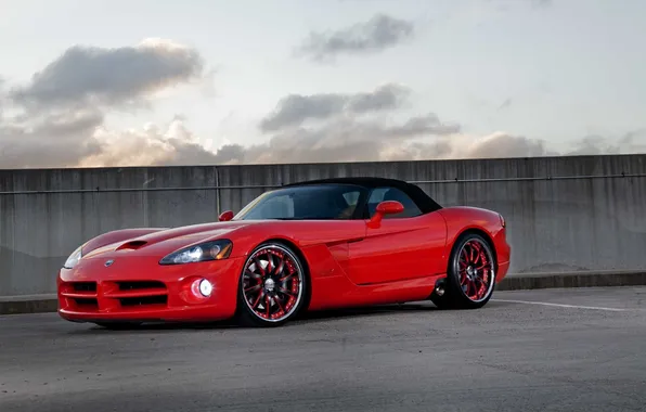 Dodge, red, viper