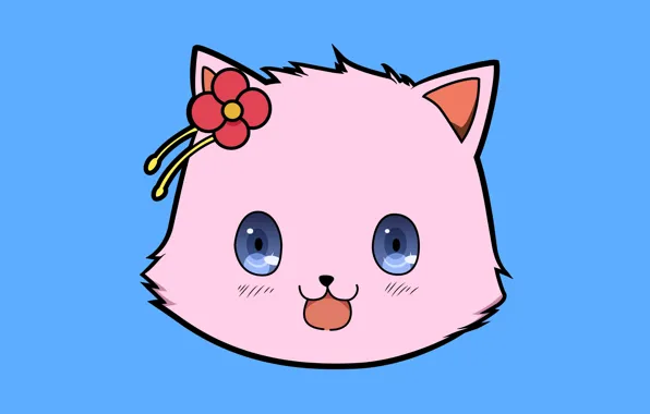 Kawaii, game, flower, nothing, pink, anime, cat, asian
