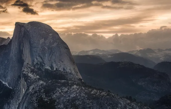 Picture landscape, mountains, nature, Grand, California, Yosemite Valley, Sunrise, Glacier Point