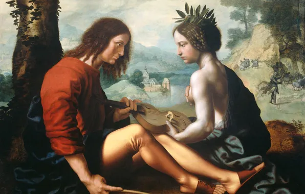Picture, Jan van Hemessen, Allegory Of Nature Inspiring Art, Jan Sanders van Hemessen