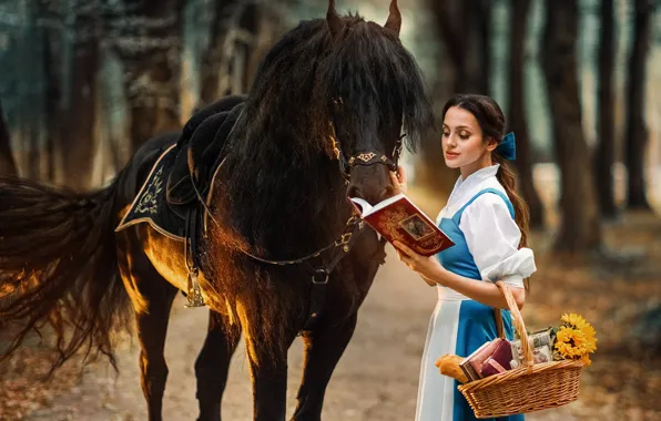 Girl, horse, horse, communication, Alexandra Savenkova
