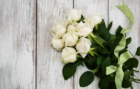 Picture table, roses, bouquet, white, Olena Rudo