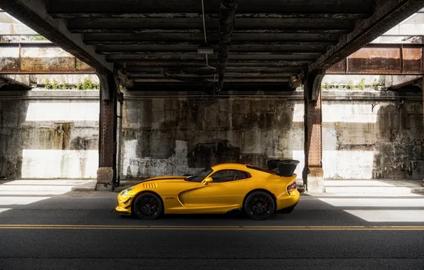 Yellow, Machine, Car, Viper, Dodge Viper, Render, Rendering, Sports car