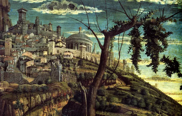 Picture Andrea Mantegna, 1459, The Prayer in the garden of Olives, Detail