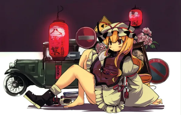 Auto, boots, signs, cap, long hair, touhou, art, strikingly is wait