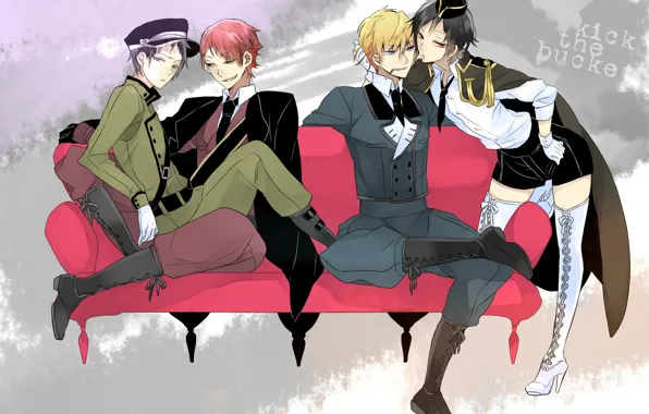 Background, sofa, guys, Durarara!!