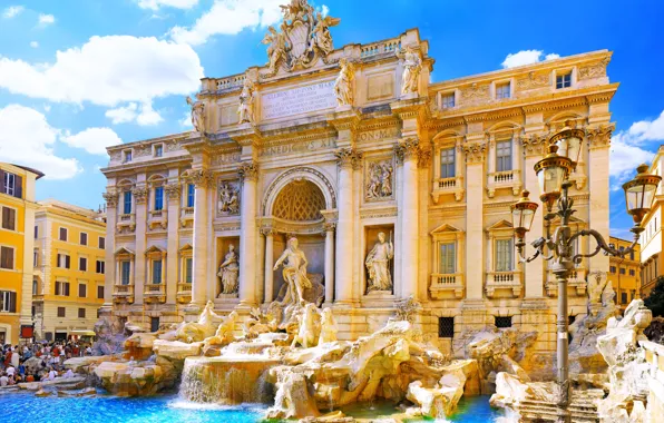 The city, Italy, italy, rome, Rome, the Trevi fountain, trevi fountain