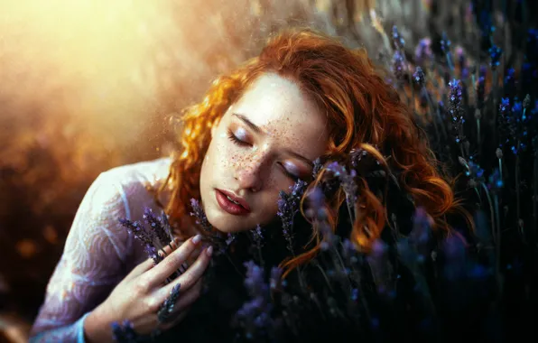 Picture girl, face, relax, model, hair