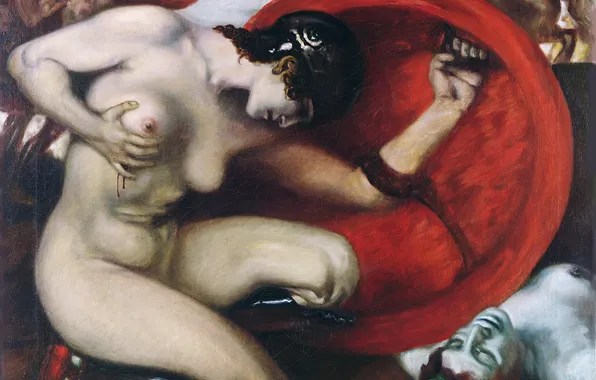 Blood, Picture, Battle, Shield, Naked, Amazon, Franz von Pieces, Franz von Stuck