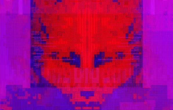 Look, red, face, texture, code, cyberpunk, Bungie, Marathon