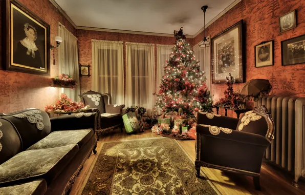 Holiday, furniture, tree